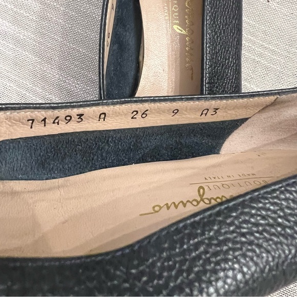 Salvatore Ferragamo Navy Cap Toe Leather Loafer Heels 9A - Picture 7 of 13